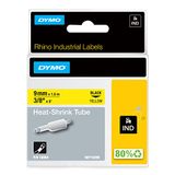 DYMO Rhino Industriële krimpkous | 9 mm x 1,5 m | zwarte print op gele achtergrond | voor Rhino labelapparaten