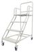 StarTech Verrijdbare platformladder - Industriële platformladder met wielen - 4 treden - Draagvermogen 400 kg - Breedte bovenste trede 46 cm - Hoogte leuning 50 cm - Koudgewalst staal - Wit