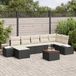 vidaXL Tuinbank - Set - 8 - st - Zwart - poly - rattan