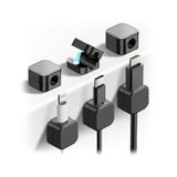 Kabelhouder Magnetisch 6 stuks, Kabelclips Zelfklevend met Sterke Lijm & Éénhandig Bedienbaar, Geschikt voor Bureau, Auto, Ladekabels, USB, Kabelbeheer Accessoires Zwart