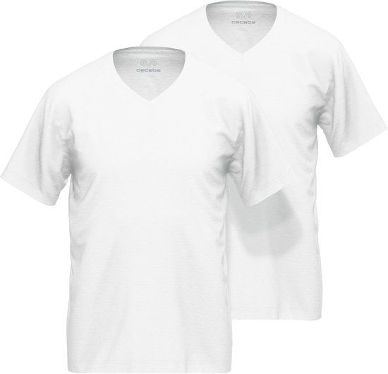 Ceceba Nevada Heren T-shirt V-hals 2-pack Wit 5XL
