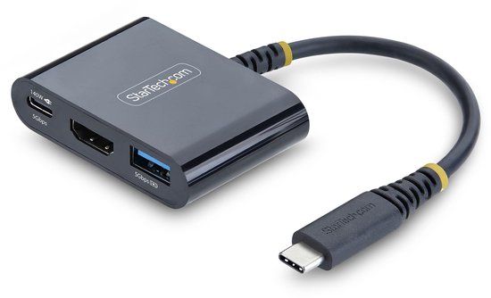StarTech.com USB-C naar HDMI Multiport Adapter met 140W PD Charging, 4K 60Hz HDMI, USB 5Gbps Hub, Mini Dock voor MacBook / Dell / ThinkPad / HP / iPad / Tablets