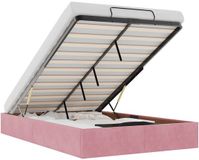 vidaXL Bedframe fluweel roze 120x190 cm