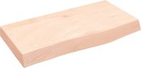 vidaXL Wastafelblad 60x30x(2-6) cm onbehandeld massief eikenhout