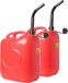 Merkloos / Sans marque Jerrycan - 2x - 20 liter - benzinetank voor brandstof - rood - kunststof