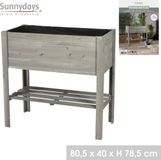 Stedelijk Sunnydays Houten Kweekkas / Moestuin Kruidentafel op poten - 81x40x78 cm