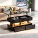 MODFU Salontafel - Verstelbaar - 2 Lades - MDF - Zwart - 100 X 50 X 46 Cm