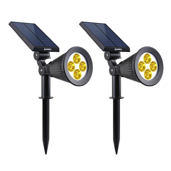 Lumisky Spiky Warm - Set of 2 - Outdoor Solar Spotlights - IP44 - Black