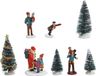 G. Wurm Gmbh + Co. Kg 8x pièces village de Noël figurines et sapin de Noël - Village de Noël pièces décoration de Noël