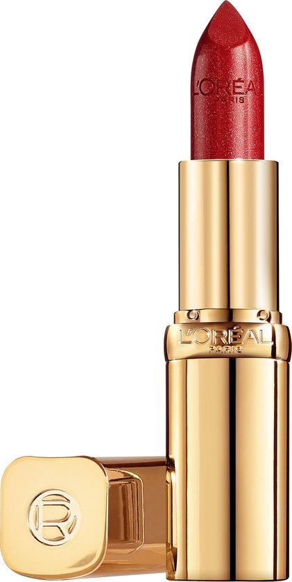 L'Oréal Make-Up Designer Color Riche Satin Lipstick - 345 Cristal Cerise - Rood - Verzorgende, Lippenstift Verrijkt met Arganolie - 4,54 gr.