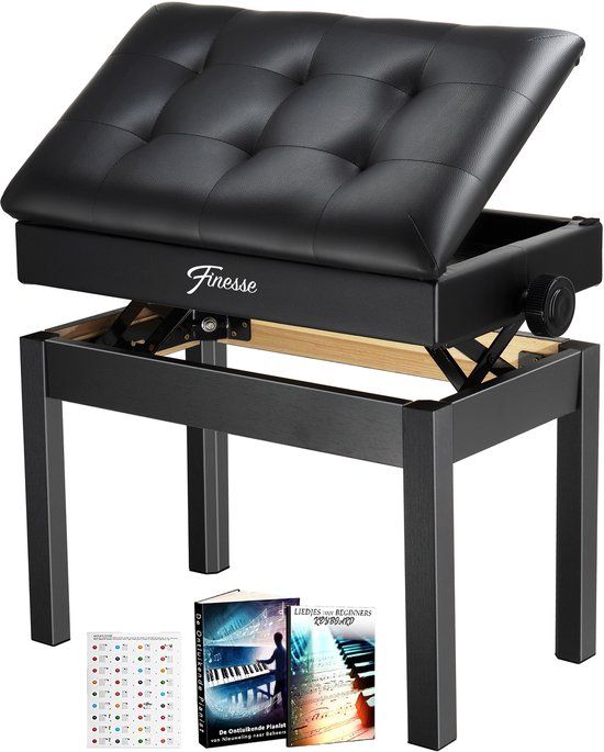 Finesse Premium Pianobank - Zwart