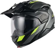 Nexx X.Lifecountry Terra Carbon Mat Grijs Neon Geel Systeemhelm - Helm
