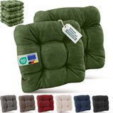 Beautissu Set van 8 Premium Stoelkussen 40x40 cm Donkergroen