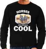 Bellatio Decorations Shoppartners Bv Dieren paarden sweater zwart heren - horses are serious cool trui - cadeau sweater wit paard/ paarden liefhebber M