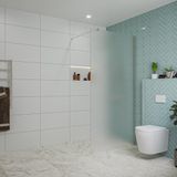 FortiFura Galeria inloopdouche - 100x200cm - mat glas - geborsteld RVS