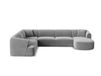 Canapé d'angle panoramique modulable 7 places en velours gris