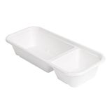 50 Bionic 50 stuks – trays 2 Compart 'Bionic', 500 ml, 22,5 x 9,6 x 4,3 cm, wit, bagasse