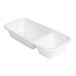 50 Bionic 50 stuks – trays 2 Compart 'Bionic', 500 ml, 22,5 x 9,6 x 4,3 cm, wit, bagasse