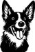 Woonfusion Décoration murale - Décoration murale - Animaux - Chiens - Keeshond - Noir - 25x33cm