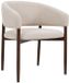 DÉJA Living Eetkamerstoel Elora Beige/Walnoot - Armleuning - Stof - Set van 2