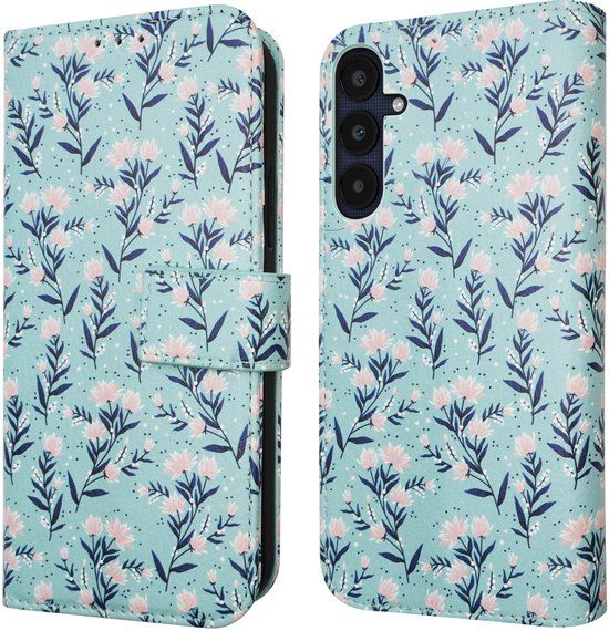 imoshion Design Bookcase smartphone - Blue Flowers - Geschikt voor Samsung Galaxy A25 (5G)
