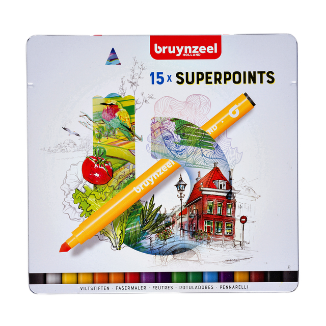 Bruynzeel Viltstift Expression super points blik ? 15 stuks assorti