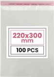 Netuno Sp. z o.o. Netuno Plastic zakjes met plakstrim - 22x30 cm - transparant - 100 zakken