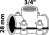 KIRCHHOFF MS tapklem, blanco, voor 28 mm x 3/4\"BI