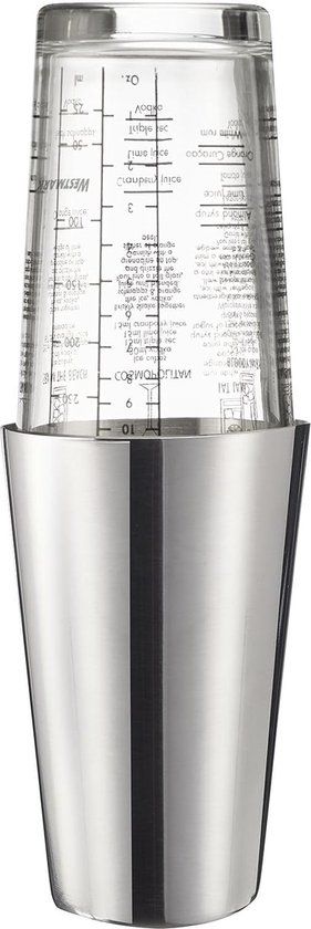 Westmark Boston Shaker Boogie - cocktailshaker met schaalverdeling, roestvrij staal, 350ml