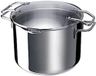 Casserole en acier inoxydable de 24 cm avec une capacité de 8 litres, couvercle inclus, adaptée aux plaques à induction