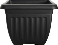Whitefurze Buiten plantenpot/bloempot/planter - zwart - kunststof - L40 x B40 x H32 cm