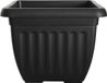 Whitefurze Buiten plantenpot/bloempot/planter - zwart - kunststof - L40 x B40 x H32 cm