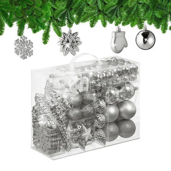 Relaxdays Kerstballen set van 100