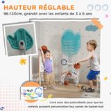 AIYAPLAY Kinderbasketbalstandaard HDPE 51x46x152cm Blauw, grijs en wit
