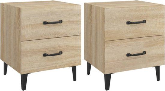 vidaXL Nachtkastjes 2 st 40x35x47,5 cm Sonoma eikenkleurig