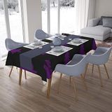 Bonamaison Tafelkleed, Anti-Mold, Sneldrogend, Waterdicht, 100% Polyester Tafellaken, Paars, zwart, 140 x 200 Cm - Ontworpen en Vervaardigd in Turkije