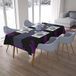 Bonamaison Tafelkleed, Anti-Mold, Sneldrogend, Waterdicht, 100% Polyester Tafellaken, Paars, zwart, 140 x 200 Cm - Ontworpen en Vervaardigd in Turkije
