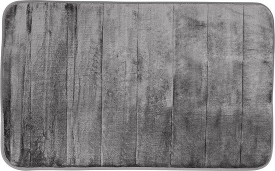Differnz Relax Badmat - Grijs - 50x80cm - Microfiber - Hoogpolig - Anti-slip