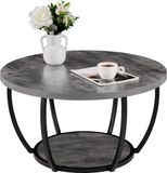 Vevor Table basse/Table d'appoint, gris marbre, aspect béton, métal, panneau de particules, 80,5 cm