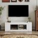 MODENUIT TV Meubel - 6 Vakken En 2 Glasplanken - Wit - 140 Cm