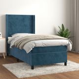 Maison Exclusive - Sommier à lattes de lit et matelas bleu foncé 80x200 cm velours