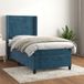 Maison Exclusive - Sommier à lattes de lit et matelas bleu foncé 80x200 cm velours