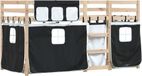 Maison Exclusive - Lit superposé pour enfants avec rideaux, blanc et noir, 90x190 cm, en pin