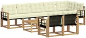 vidaXL Hoek loungeset 8-persoons Wit en crème Acacia hout