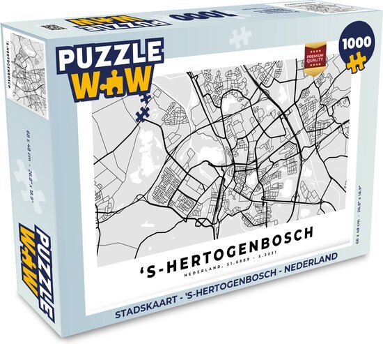 MuchoWow Puzzel Stadskaart - 's-Hertogenbosch - Nederland - Legpuzzel - Puzzel 1000 stukjes volwassenen - Plattegrond