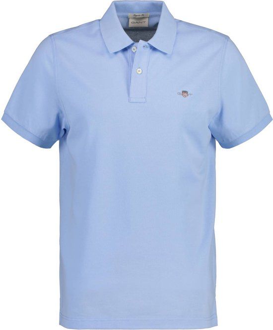 Gant Shield Piqué Poloshirt - Lichtblauw - Heren - Maat XL