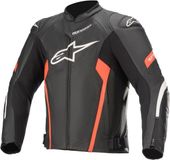 Alpinestars Faster V2 Leather Jacket Black/Fluo Red 48