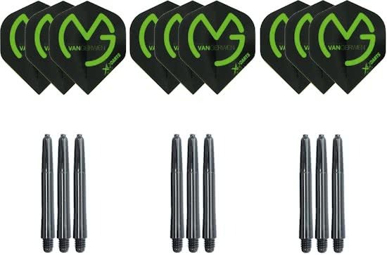 XQ Darts Michael van Gerwen - cadeauset - zwart - dartshafts - dartflights - mvg