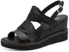 Tamaris - Dames - Plateau sandalen - Zwart - Maat 41