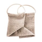 Loelle LOE5003 Hennep Exfoliating Mitt & Strap - Full Body en Back Scrubber Ontworpen voor mannen, herbruikbare dode huidverwijderaar, gemaakt van hennep, geschikt voor alle huidtypes Beige, Bruin